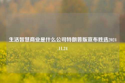 生活智慧商业是什么公司特朗普版宣布胜选2024.11.24