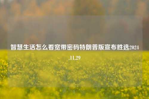 智慧生活怎么看宽带密码特朗普版宣布胜选2024.11.29