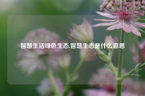 智慧生活绿色生态,智慧生态是什么意思