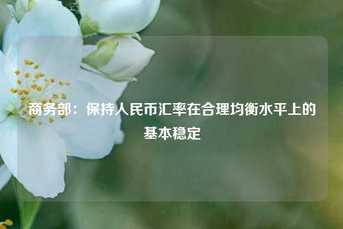 商务部：保持人民币汇率在合理均衡水平上的基本稳定