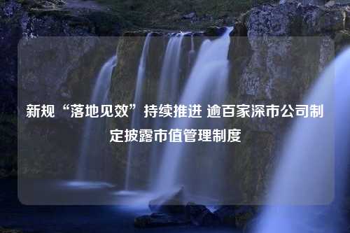 新规“落地见效”持续推进 逾百家深市公司制定披露市值管理制度