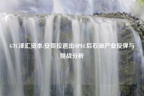 GTC泽汇资本:安哥拉退出OPEC后石油产业反弹与挑战分析