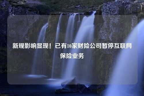 新规影响显现！已有10家财险公司暂停互联网保险业务