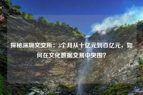 探秘深圳文交所：3个月从十亿元到百亿元，如何在文化数据交易中突围？