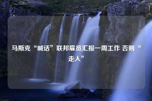 马斯克“喊话”联邦雇员汇报一周工作 否则“走人”